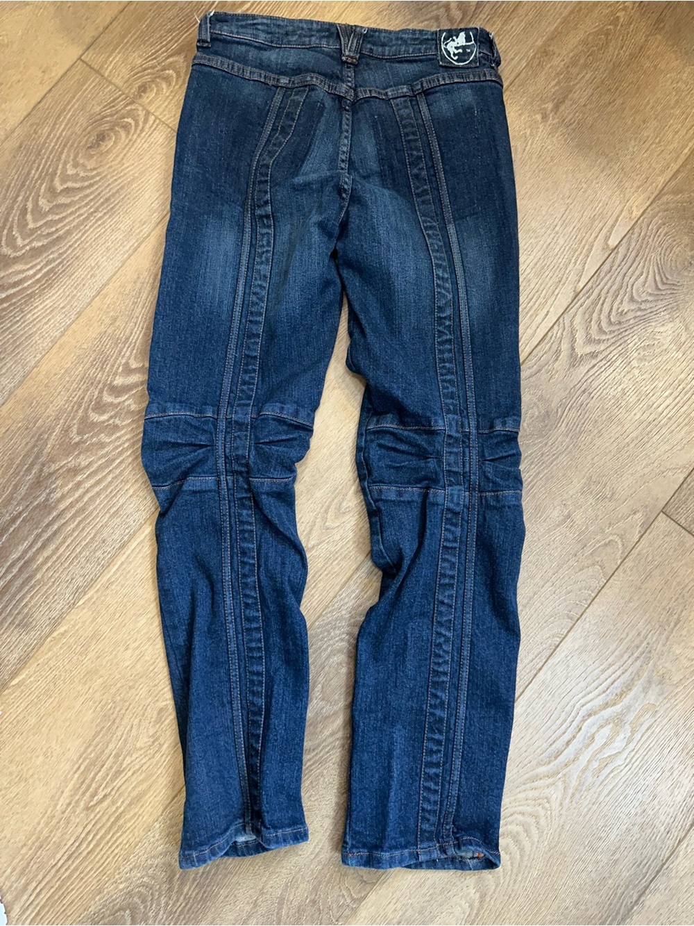 Y2K Parasuco DenimLegend Dark Wash Straight Leg Jeans unique back panel detail - Picture 2 of 10